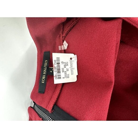 NWT Kobi Halperin Red Long Sleeve Stretch Dress Size 6 - Picture 6 of 16